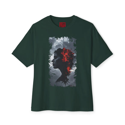 Stylish Oversized Boxy Tee with Artistic Profile Design, Casual Streetwear, Graphic T-shirt, Gift for Art Lovers, Everyday Comfort