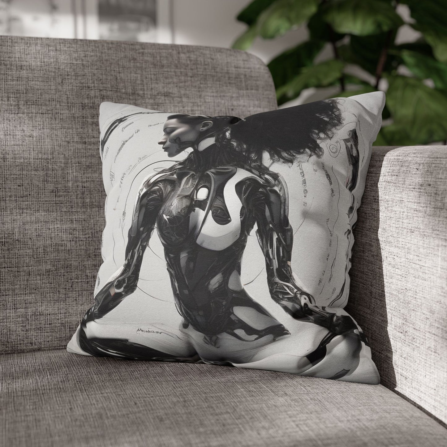 Square Pillowcase with Edgy Futuristic Design