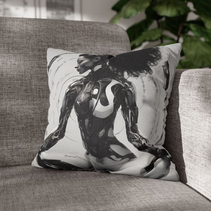 Square Pillowcase with Edgy Futuristic Design
