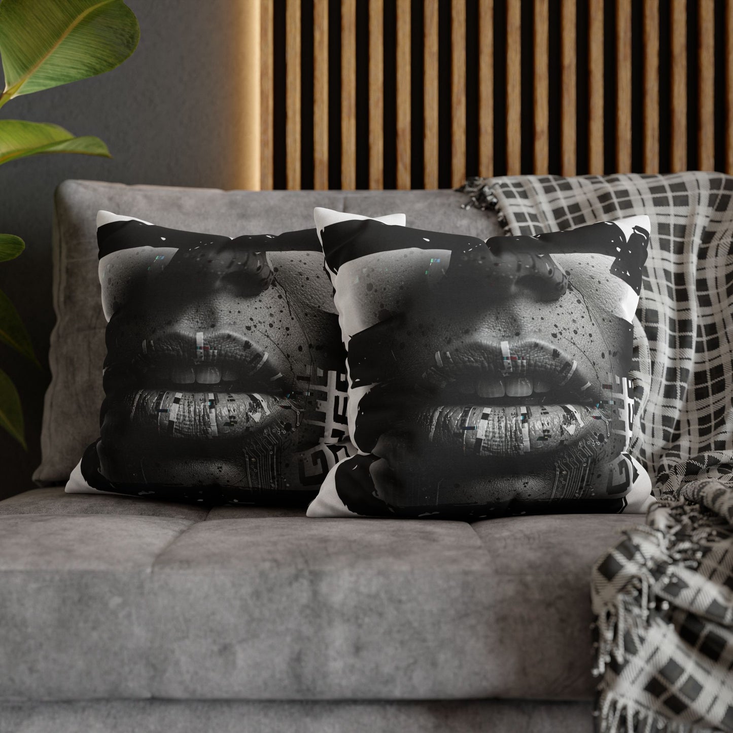 Stylish Spun Polyester Pillowcase, Decorative Accent, Unique Home Decor, Modern Living Room Cushion, Gift for Art Lovers