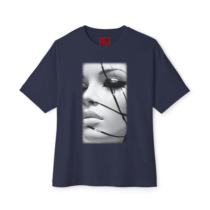Chic Oversized Graphic Tee with Striking Design, Streetwear, Casual Style, Fashion Statement, Gift for Art Lovers