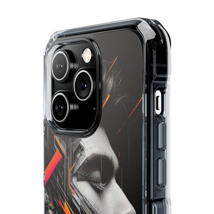 Magnetic Clear Impact Cases with Abstract Graphic, Stylish Phone Protection, Modern Gift for Tech Lovers, Unique Case