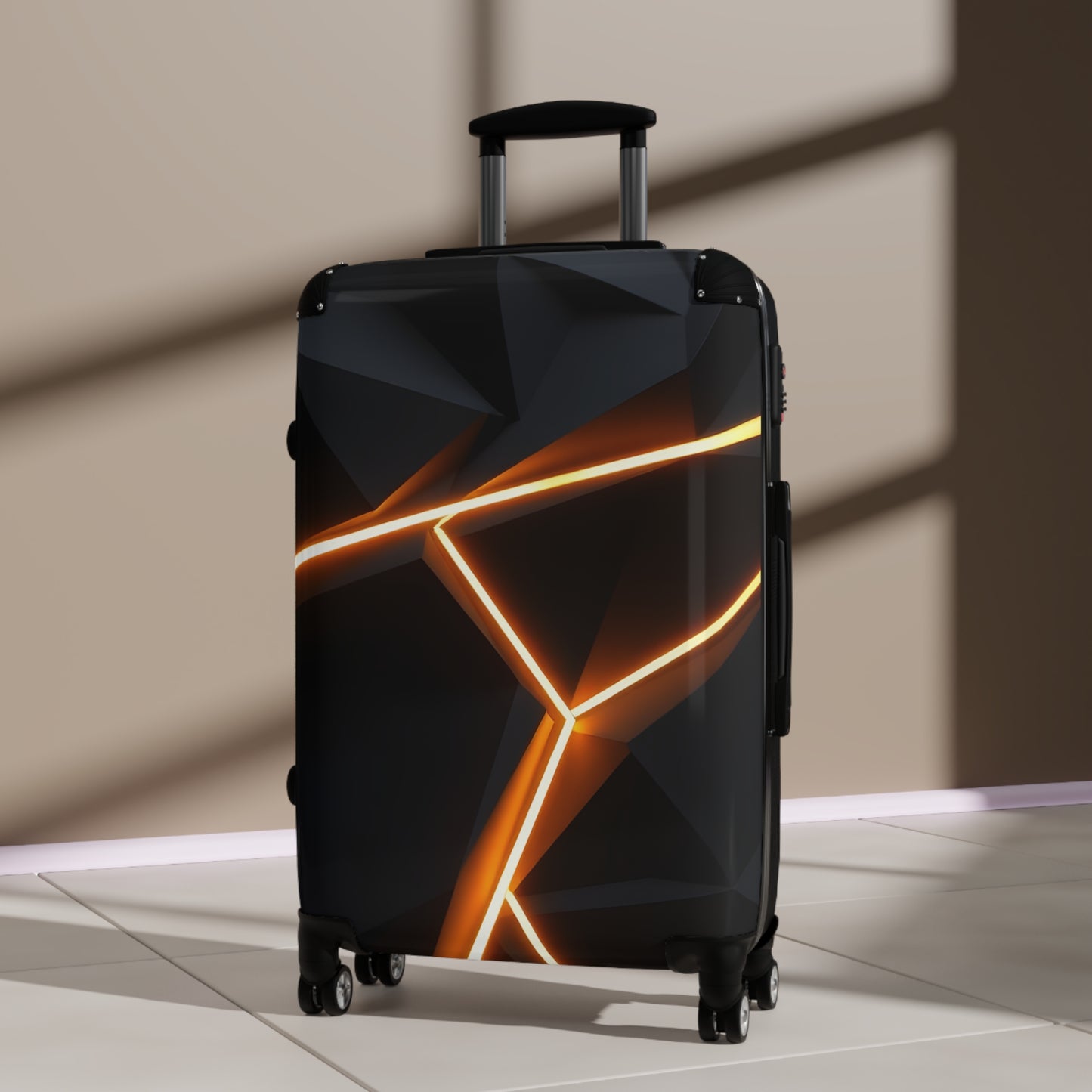 Stylish Travel Suitcase with Cyber Abstract Design - Perfect for Adventurers