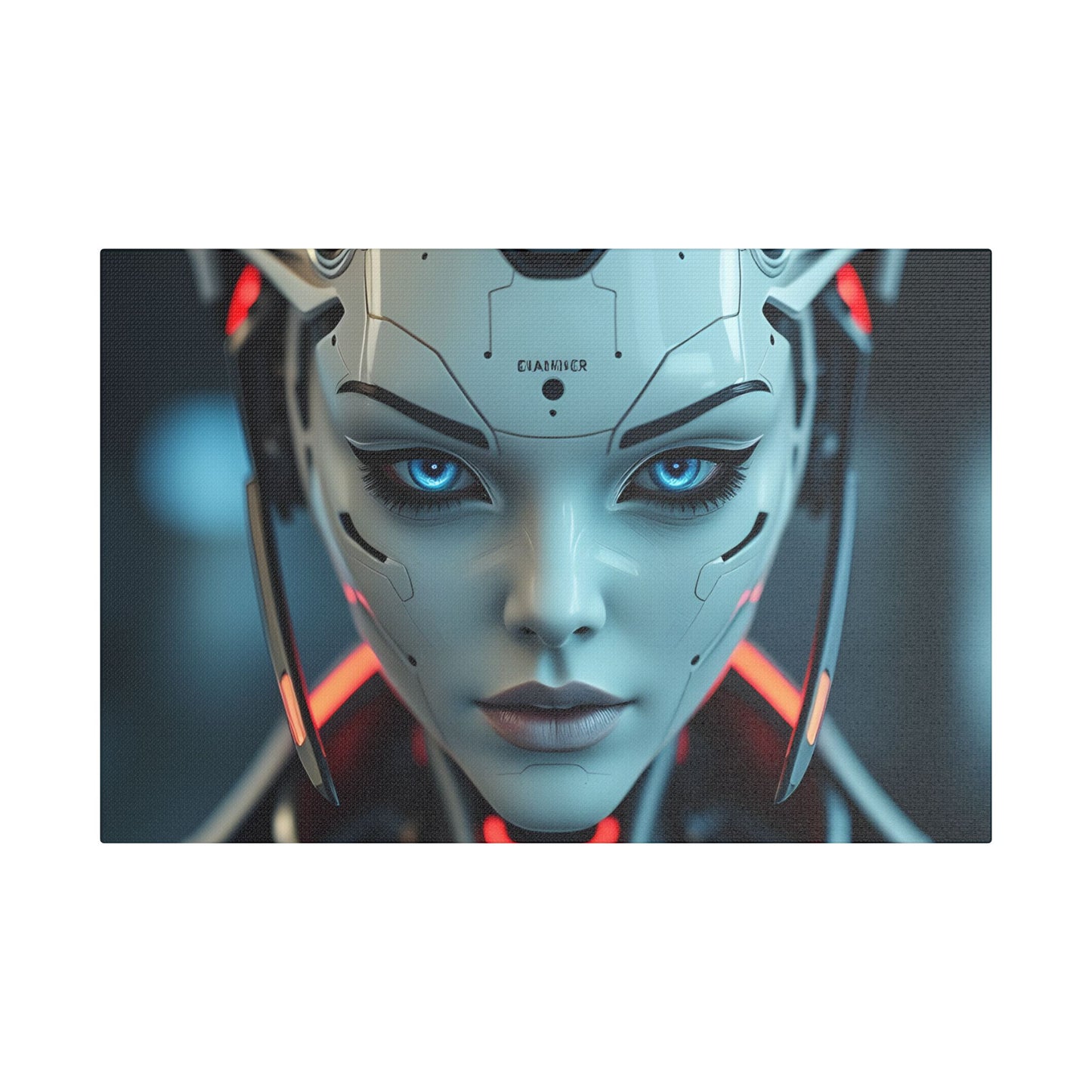 Futuristic Canvas Art Print, Digital Wall Decor, Modern Home Art, Unique Gift for Tech Lovers, Robotic Aesthetic