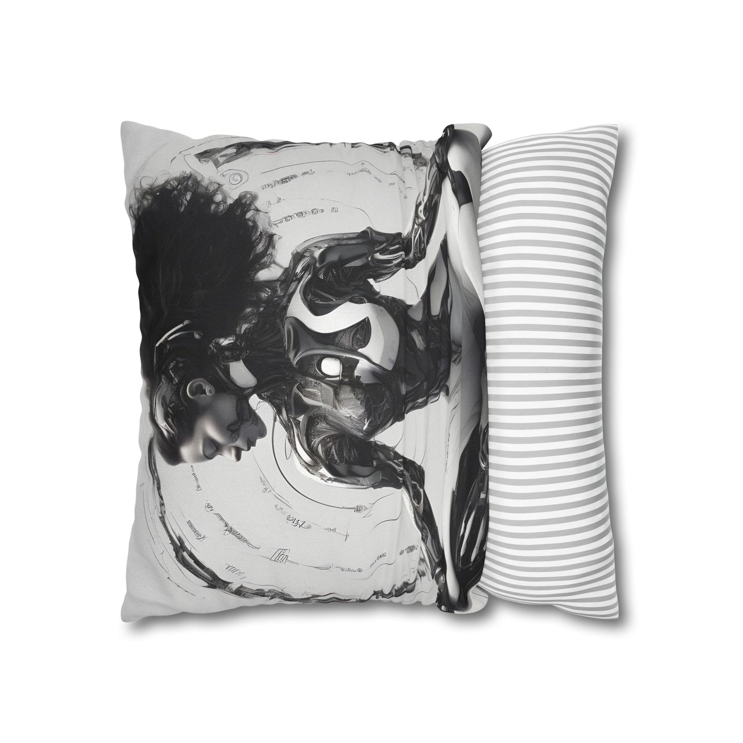 Square Pillowcase with Edgy Futuristic Design