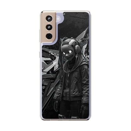 Anime-Inspired Clear Phone Case - Edgy Streetwear Style