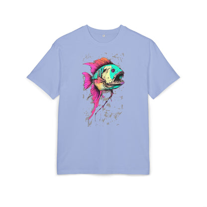 Vibrant Fish Graphic Tee for Casual Style, Summer Wear, Beach Vibes, Gift for Fishing Enthusiasts, Unique Unisex Heavy Oversize Tee