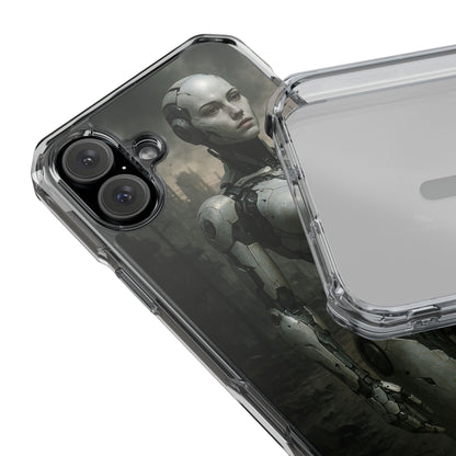 Futuristic Phone Case, Clear Impact Case with Sci-Fi Design, Smartphone Protection, Cyberpunk Aesthetic, Gift for Tech Lovers