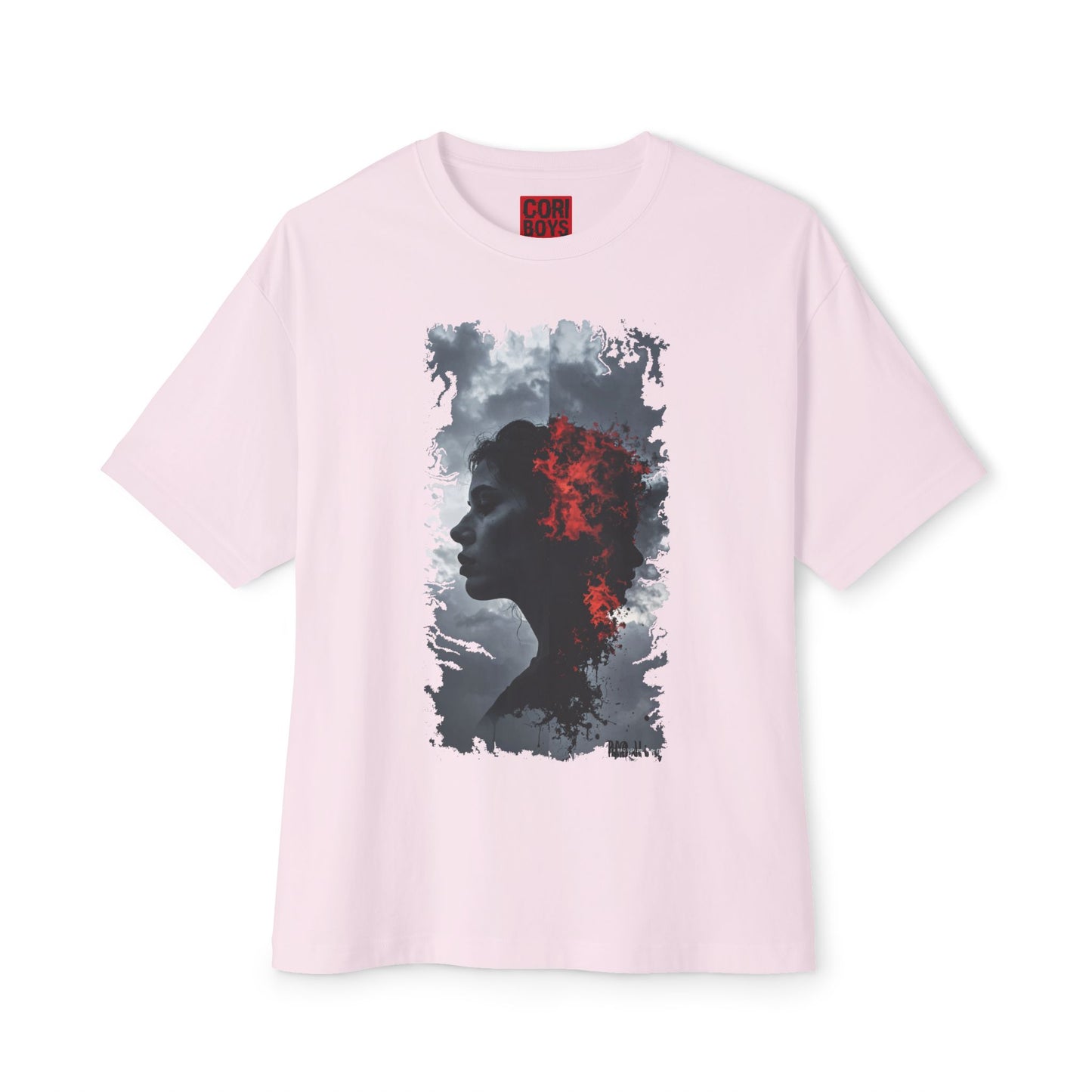Stylish Oversized Boxy Tee with Artistic Profile Design, Casual Streetwear, Graphic T-shirt, Gift for Art Lovers, Everyday Comfort