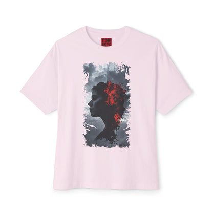 Stylish Oversized Boxy Tee with Artistic Profile Design, Casual Streetwear, Graphic T-shirt, Gift for Art Lovers, Everyday Comfort