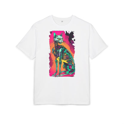 Vibrant Cat Art Tee, Unisex Oversized T-Shirt, Colorful Pet Lover Gift, Unique Graphic Shirt, Casual Everyday Wear