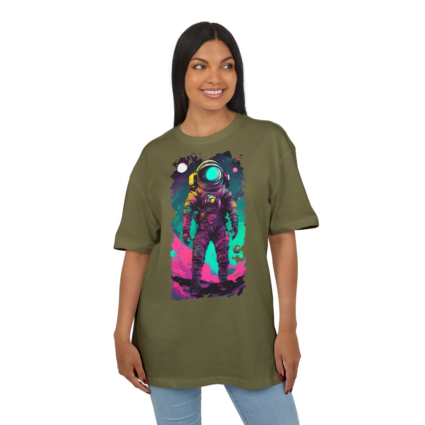 Cosmic Astronaut Tee, Unisex Oversize Tee, Space Graphic Shirt, Retro Astronaut T-Shirt, Gift for Space Lovers, Unique Graphic Tee