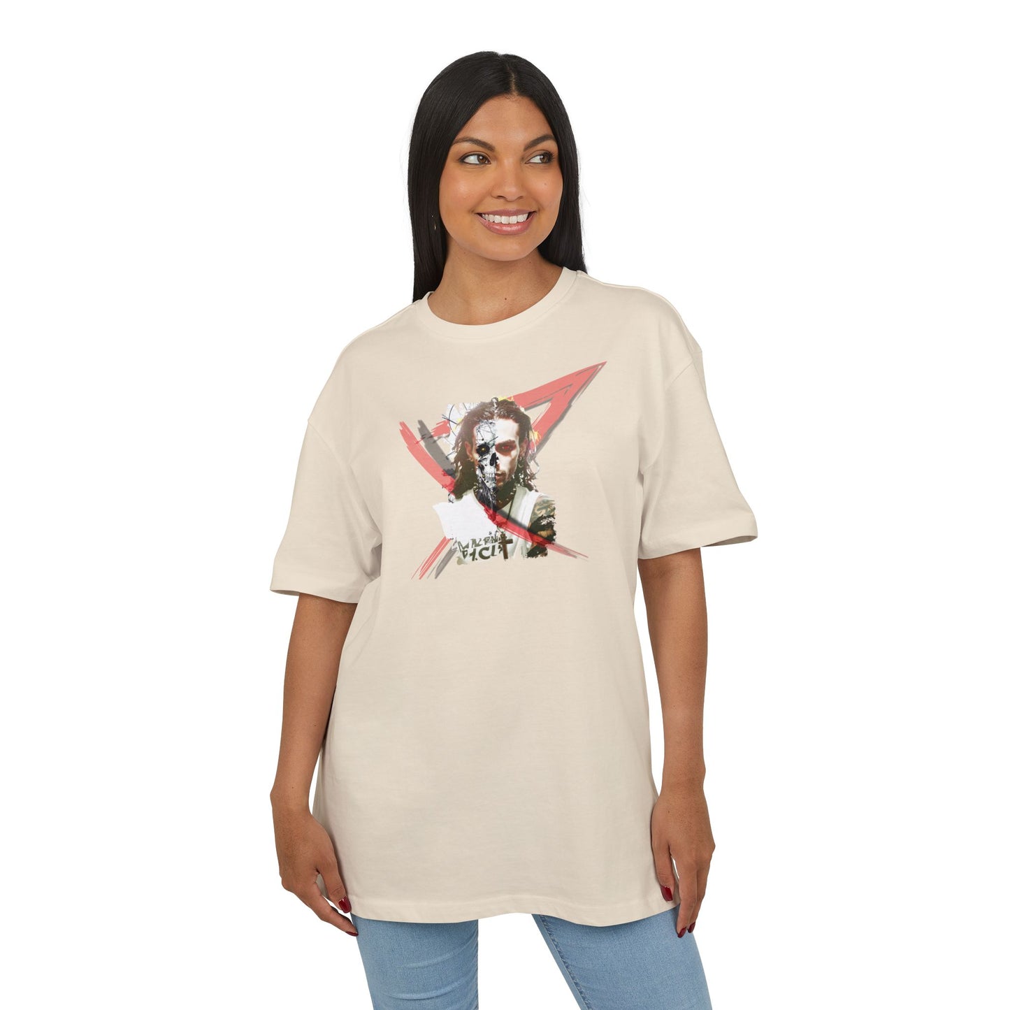Unisex Heavy Oversize Tee with Artistic Design, Casual T-Shirt, Graphic Tee for Art Lovers, Gift for Creative Friends, Trendy Streetwear