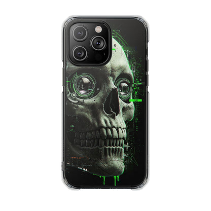 Gothic Skull Phone Case, Cyberpunk Design, Clear Impact Protection, Unique Gift for Him, Halloween Accessories, Tech Lover