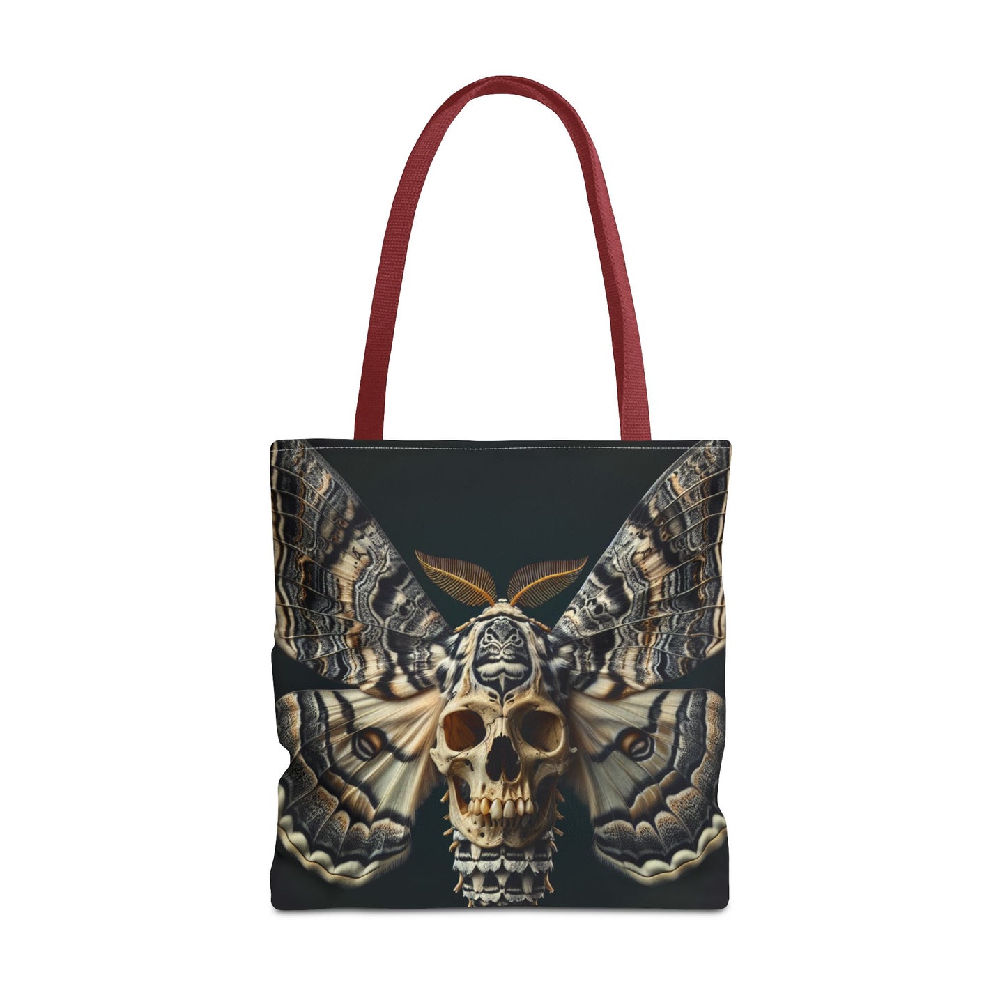 Gothic Skull Moth Tote Bag, Edgy Eco-Friendly Tote, Artsy Shopping Bag, Unique Gift for Halloween, Boho Tote for Nature Lovers