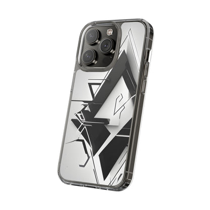 Clear Phone Case with Abstract Edgy Design Print