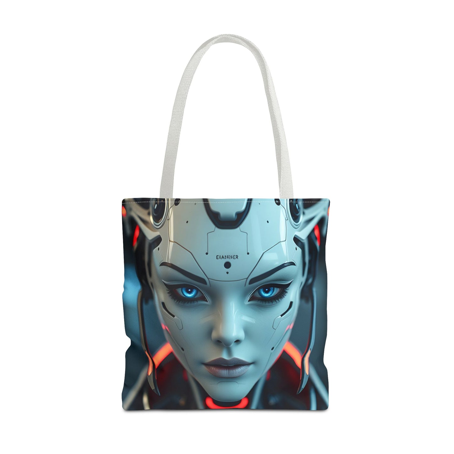 Futuristic Robot Tote Bag | Cyberpunk Style, Eco-Friendly Carryall, Gift for Tech Lovers, Computer Bag, Fashion Statement