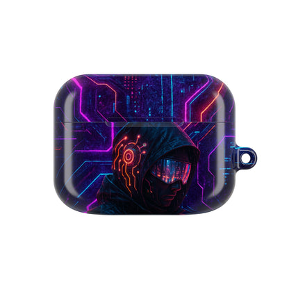 Futuristic AirPod Case, Cyberpunk Earbud Holder, Neon Accessory, Tech Gift for Gadget Lovers, Sleek & Stylish Protection