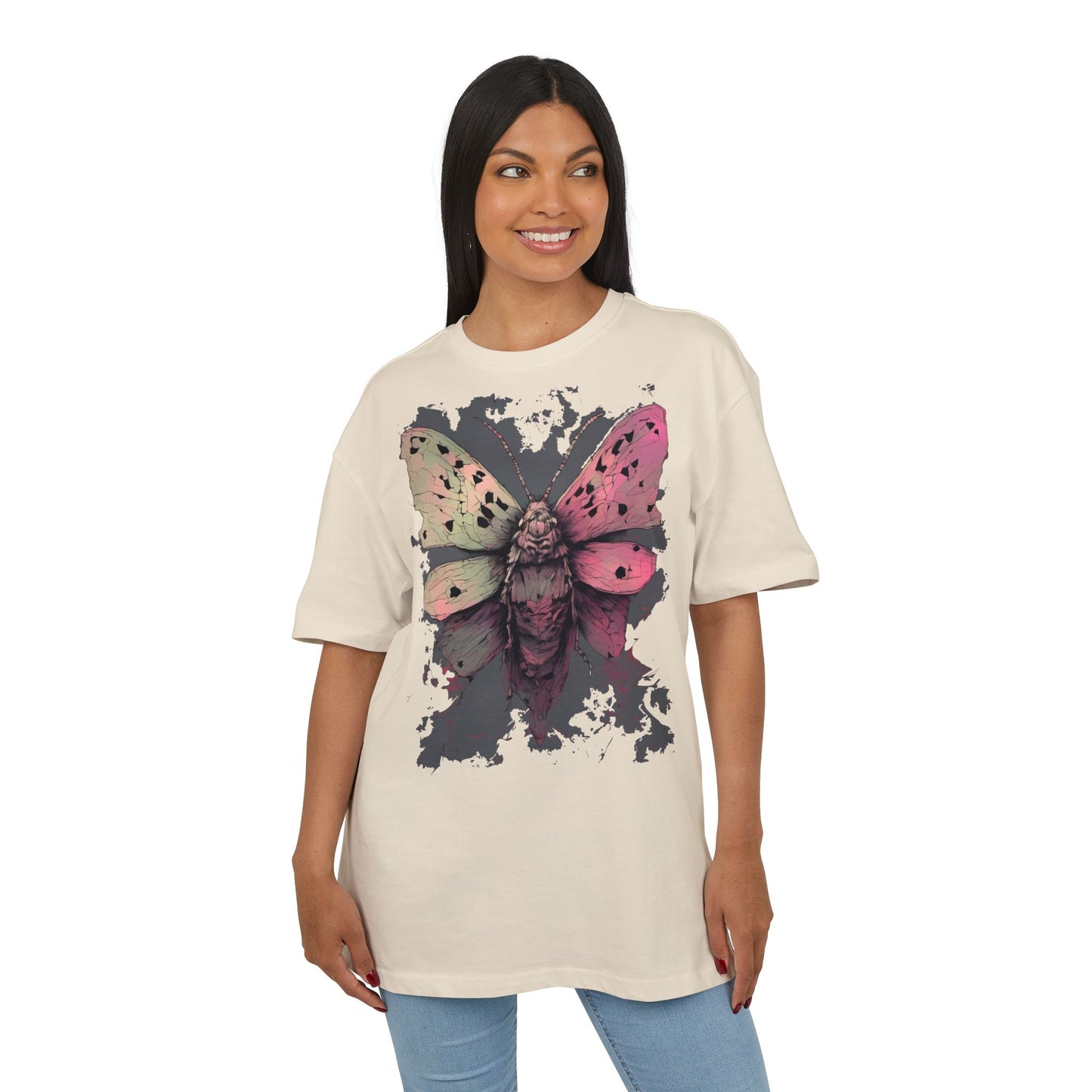 Moth Art Unisex Oversized Tee, Graphic T-Shirt, Nature Lover Gift, Everyday Wear, Summer Style