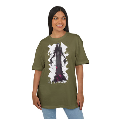 Eerie Spirit Unisex Heavy Oversize Tee, Halloween Costume T-Shirt, Casual Graphic Shirt, Gothic Tee, Spooky Art Apparel