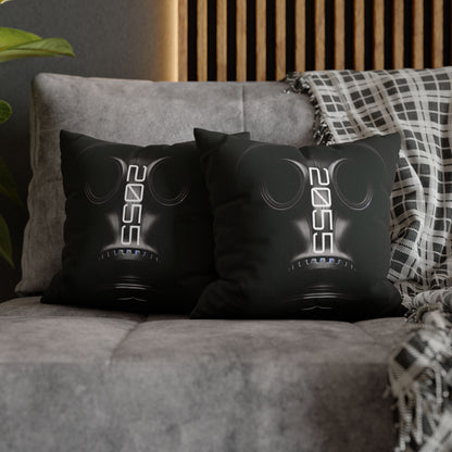 Futuristic Gas Mask Pillowcase | Modern Home Decor, Throw Pillow, Unique Gift, Sci-Fi Aesthetic, Cyberpunk Room Accents