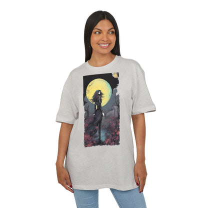 Moonlit Witch Oversize Tee, Cozy Casual Wear, Halloween Outfit, Gothic Style, Gift for Her, Everyday Fashion