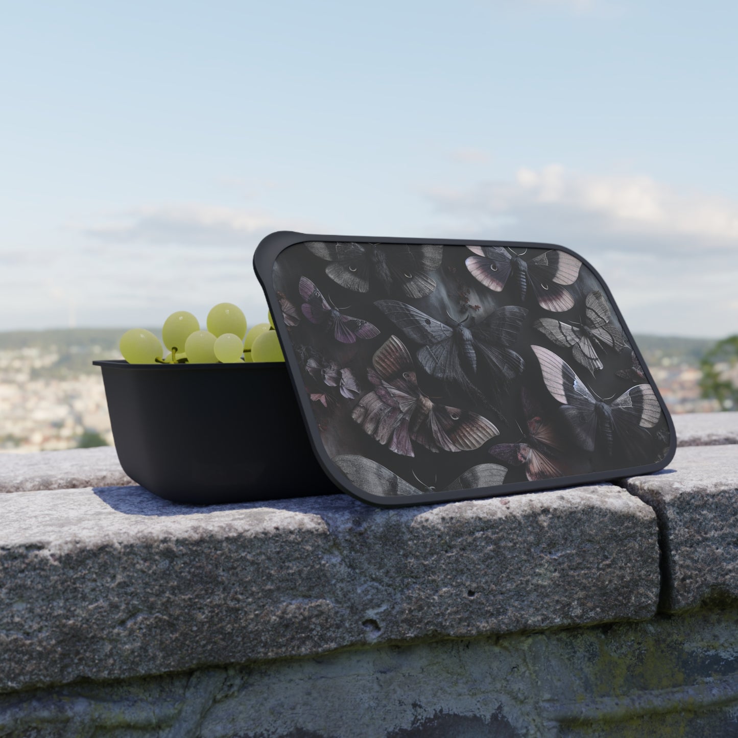 Gothic Moth Bento Box, Eco-Friendly Lunch Container, Meal Prep Box with Utensils, Perfect for School & Work, Gift for Foodies