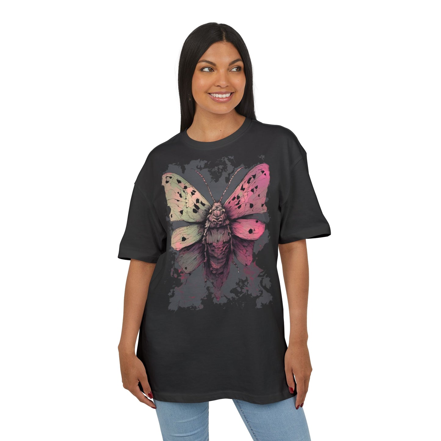 Moth Art Unisex Oversized Tee, Graphic T-Shirt, Nature Lover Gift, Everyday Wear, Summer Style