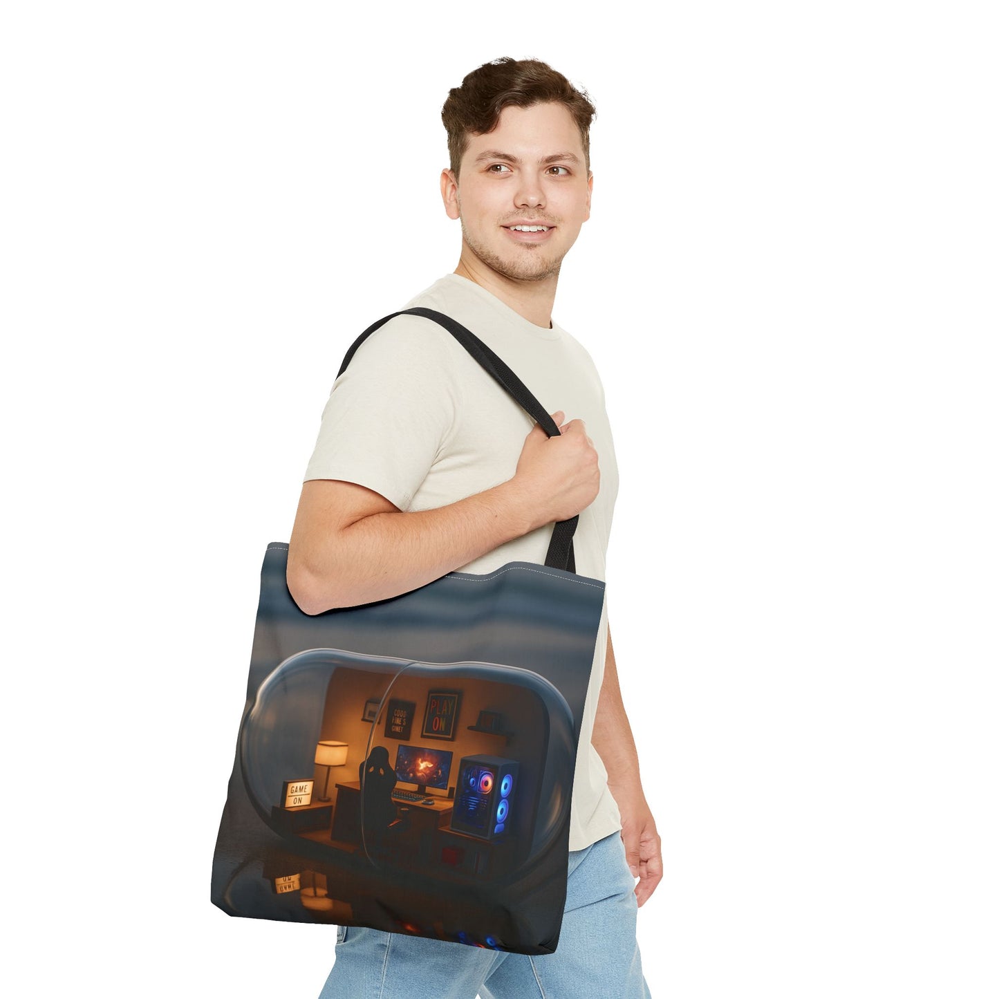 Cozy Gamer Tote Bag, Comfortable Carryall for Gamers, Geek Chic Bag, Fun Tote for Game Nights, Stylish Reusable Shopping Bag