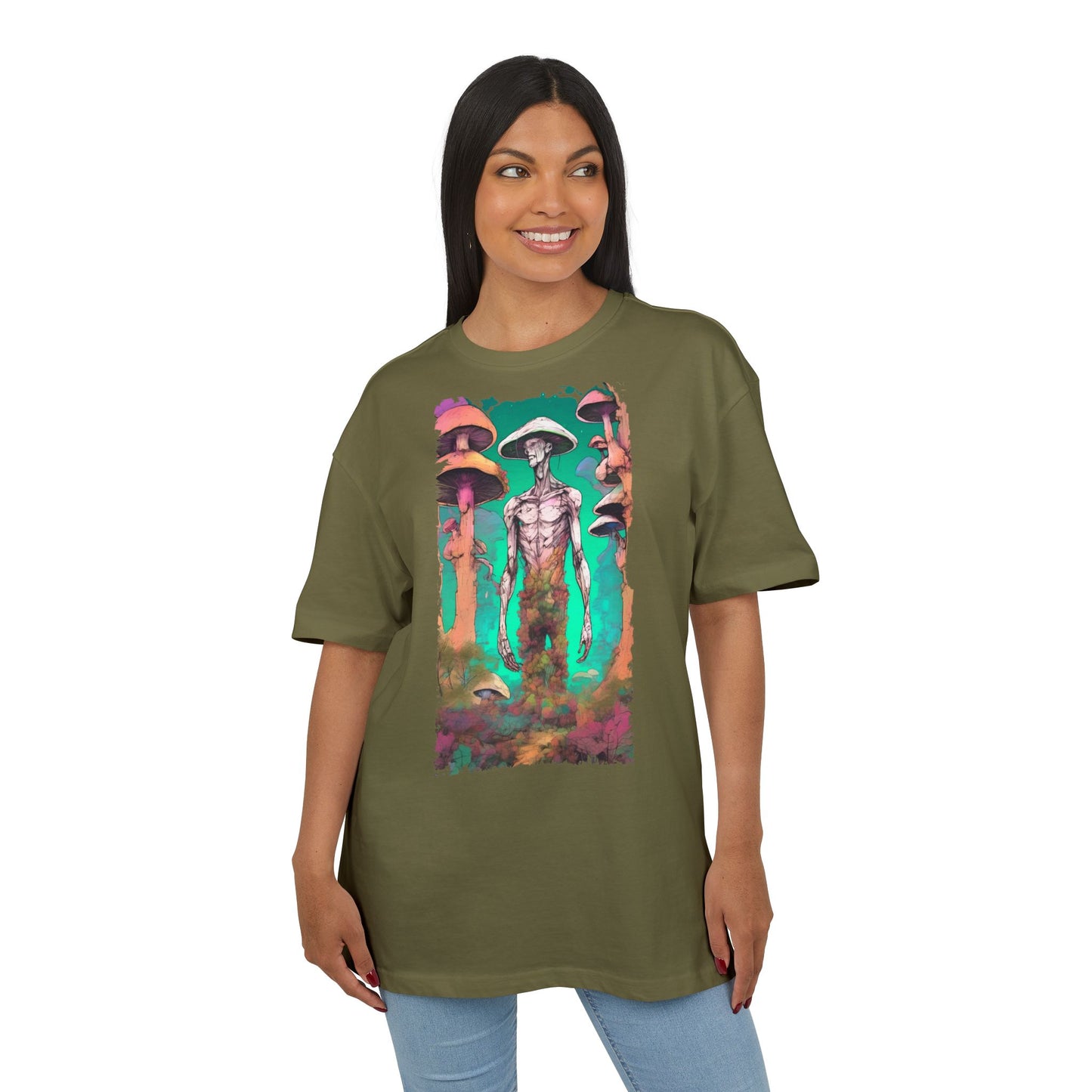 Psychedelic Alien Oversize Tee, Unisex Graphic T-Shirt, Casual Streetwear, Gift for Sci-Fi Lovers, Festival Apparel