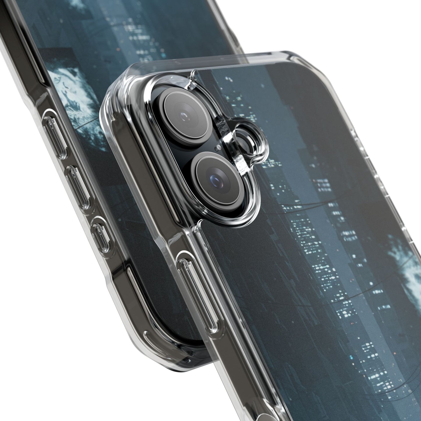 Magnetic Clear Impact Cases for Phones | Urban Nightscape Design | Unique Phone Accessories, Gift for Tech Lovers, Protective Cases