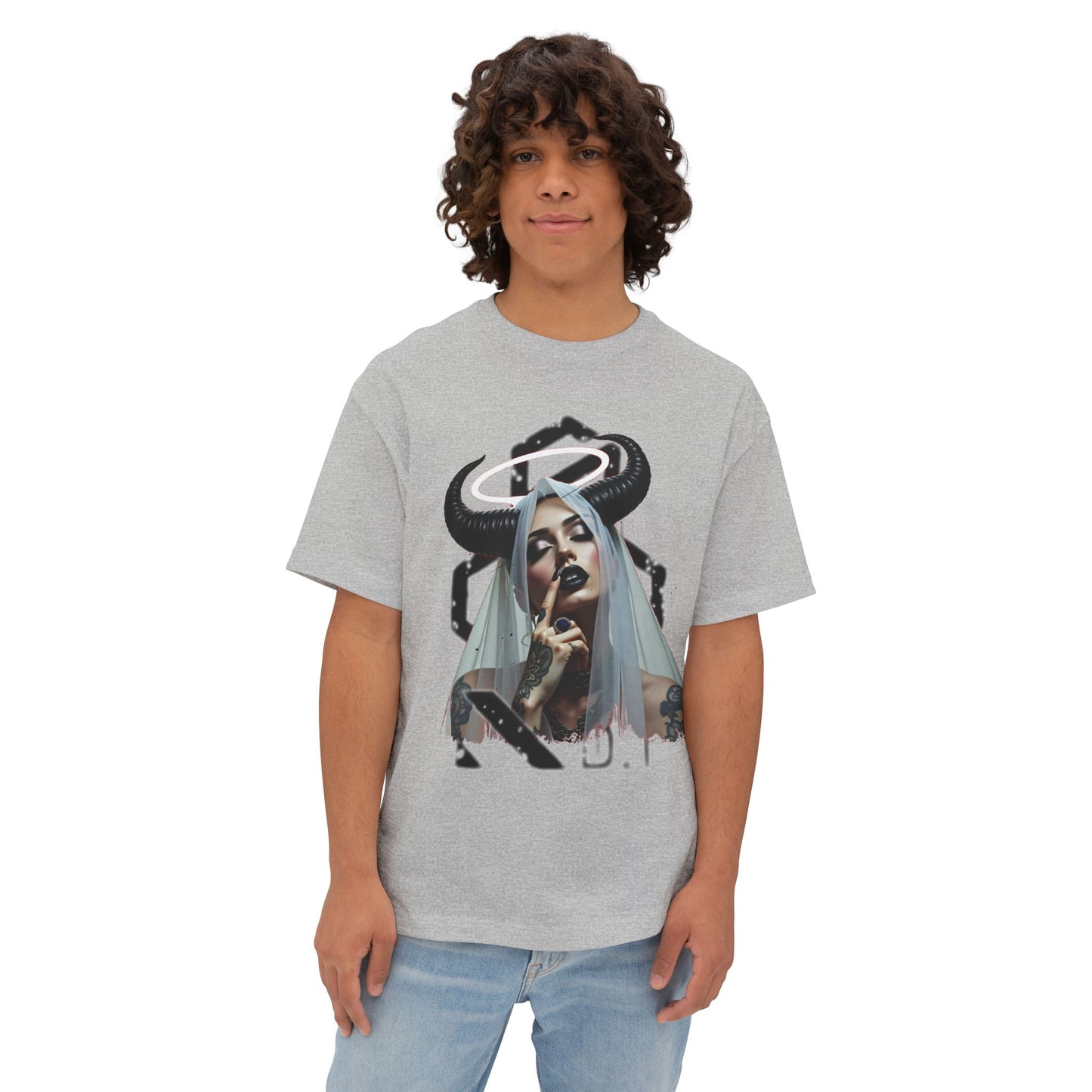 Edgy Graphic Tee, Unisex Oversized Boxy Tee, Alternative Fashion Shirt, Unique Apparel, Statement Top, Gift for Her