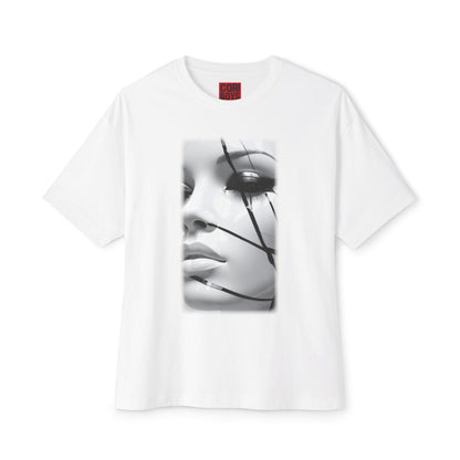 Chic Oversized Graphic Tee with Striking Design, Streetwear, Casual Style, Fashion Statement, Gift for Art Lovers