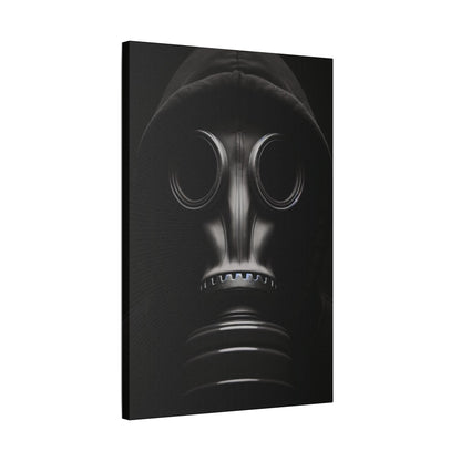 Stylish Gas Mask Art Canvas, Dark Aesthetic Wall Decor, Unique Gift for Art Lovers, Modern Home Accent, Gothic Room Art