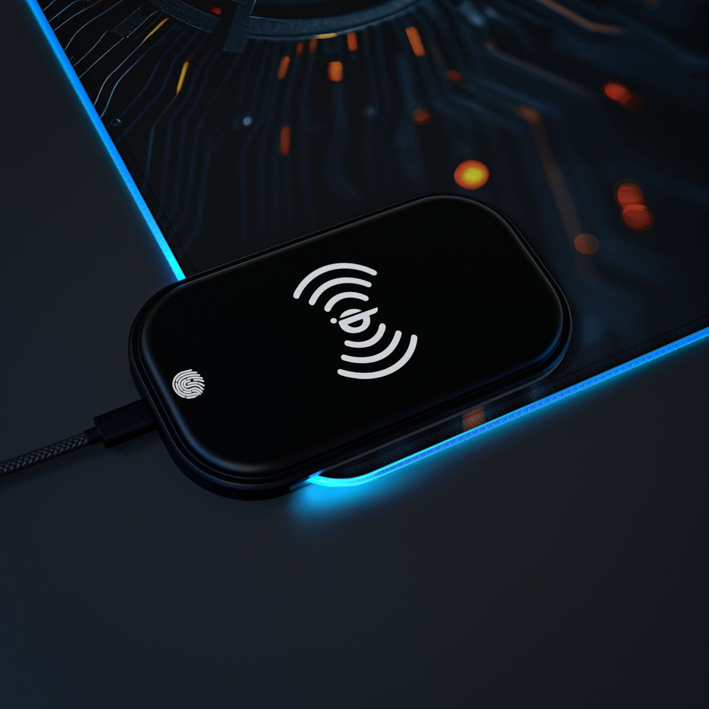 LED Wireless Gaming Mouse Pad with Charging, RGB Gaming Accessory, Desk Essentials for Gamers, Perfect for Gifts, Esports Gear