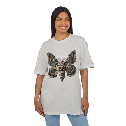 Unisex Oversize Tee with Skull Moth Design - Edgy Graphic Shirt