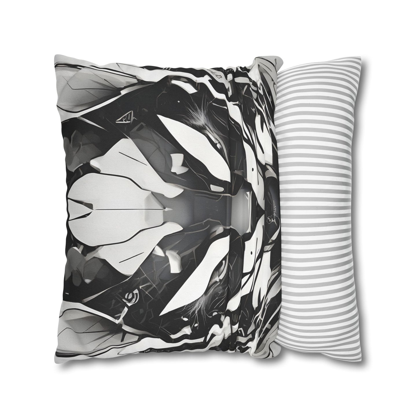 Square Pillowcase with Edgy Cyber Design