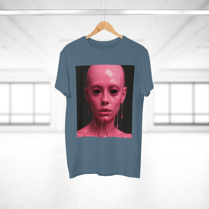 Artistic Pink Melting Face T-Shirt - Trendy Graphic Tee, Unique Gift, Statement Apparel, Festival Wear, Occasional Fashion, Street Style
