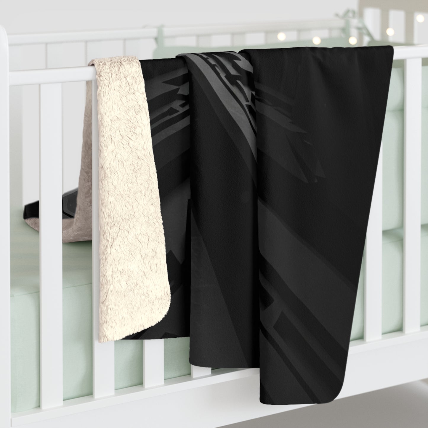 Futuristic Sherpa Fleece Blanket - Cozy Throw for Sci-Fi Lovers
