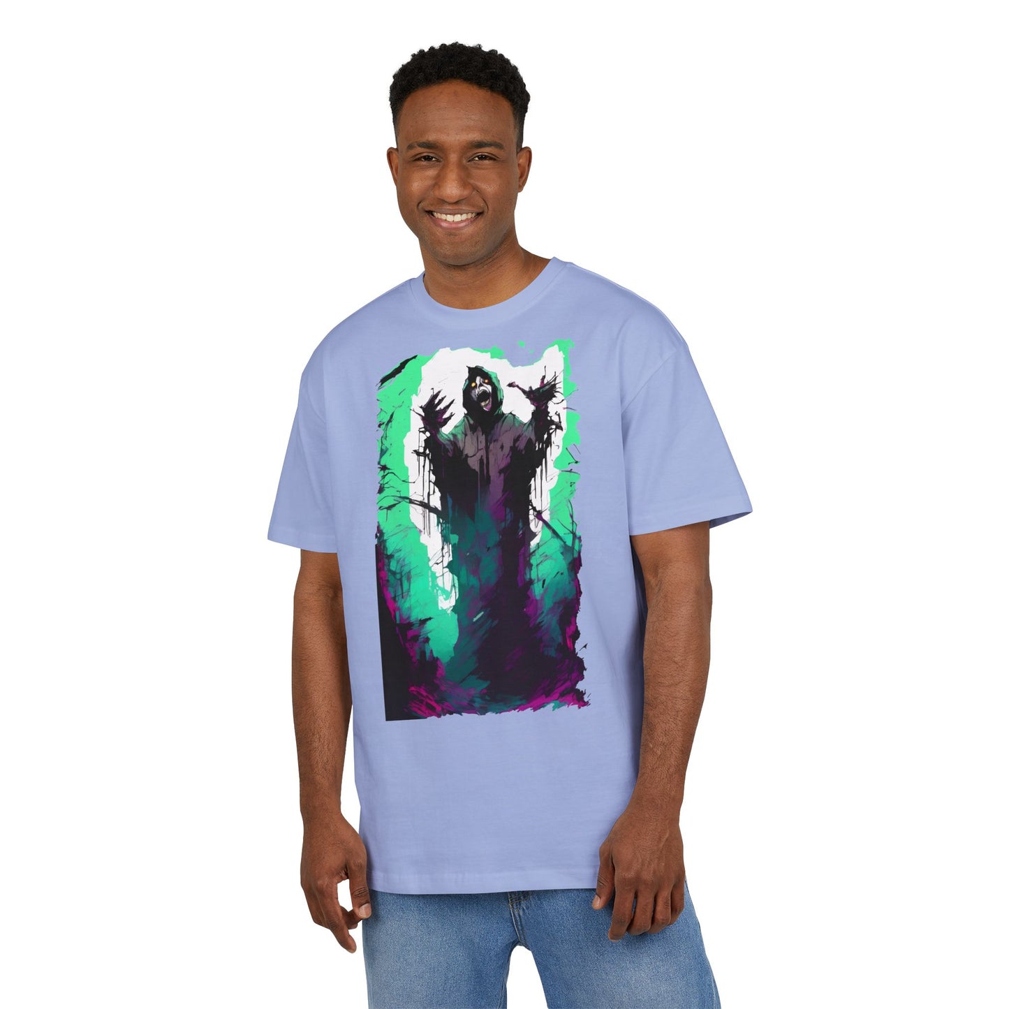 Mystical Oversized Tee - Unisex, Artistic Graphic Tee, Casual Wear, Gift for Art Lovers, Spooky Vibes Shirt