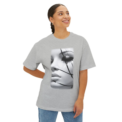 Chic Oversized Graphic Tee with Striking Design, Streetwear, Casual Style, Fashion Statement, Gift for Art Lovers