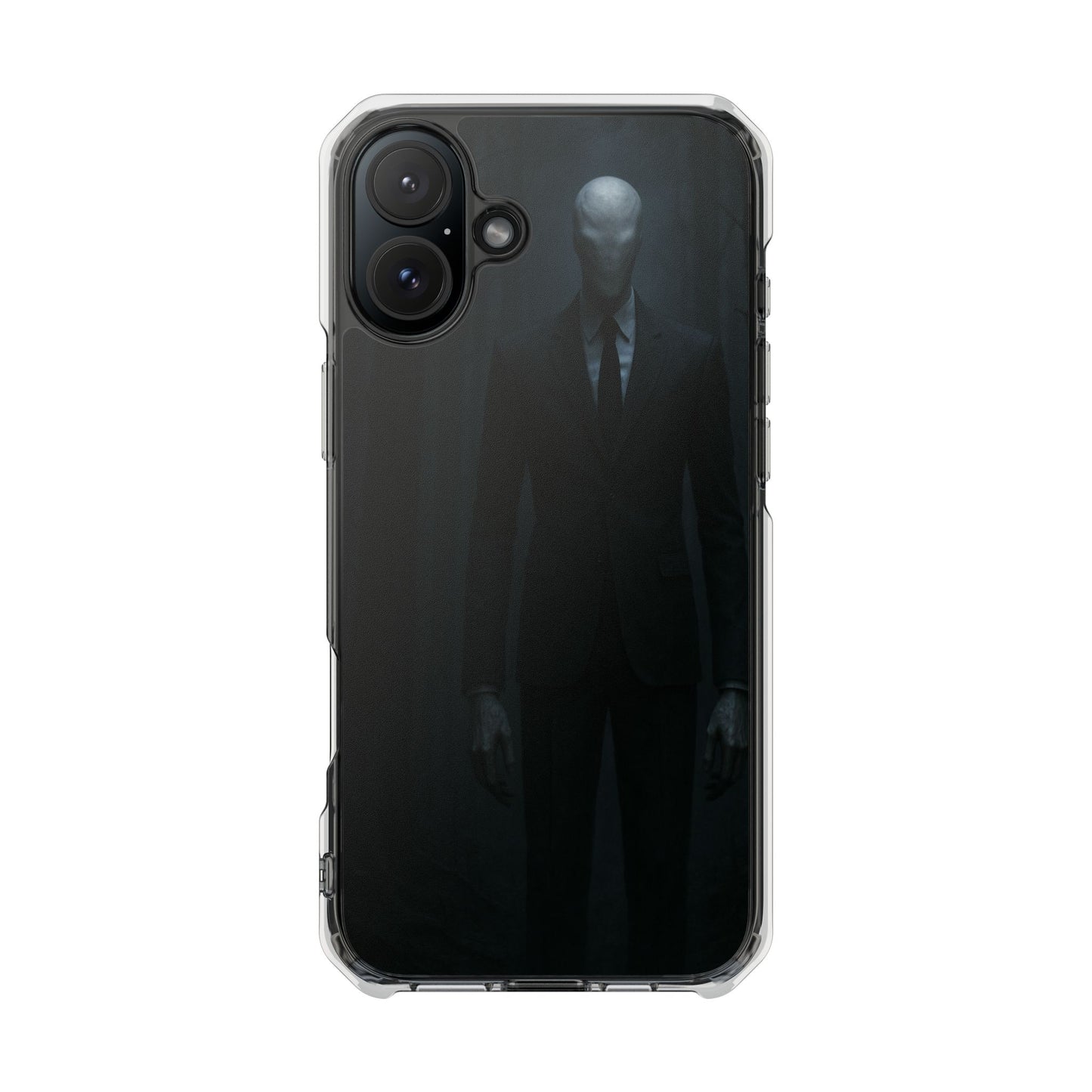 Sleek Phone Case with Minimalist Horror Design of Slenderman, Slim Protective Case, Unique Gift for Horror Lovers, Clear Impact-Resistant Case