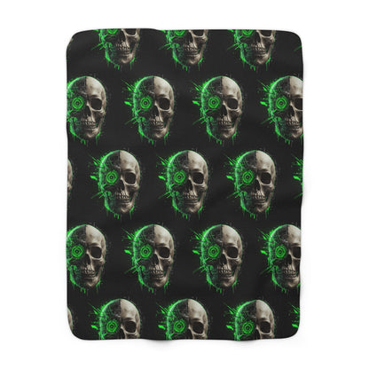 Gothic Skull Sherpa Fleece Blanket - Cozy & Edgy Home Decor
