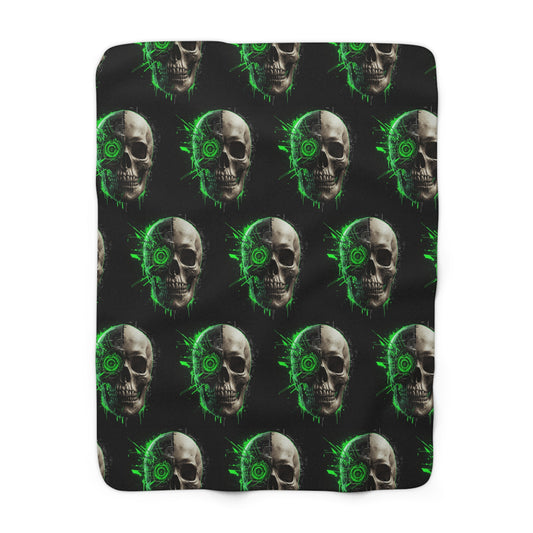 Gothic Skull Sherpa Fleece Blanket - Cozy & Edgy Home Decor