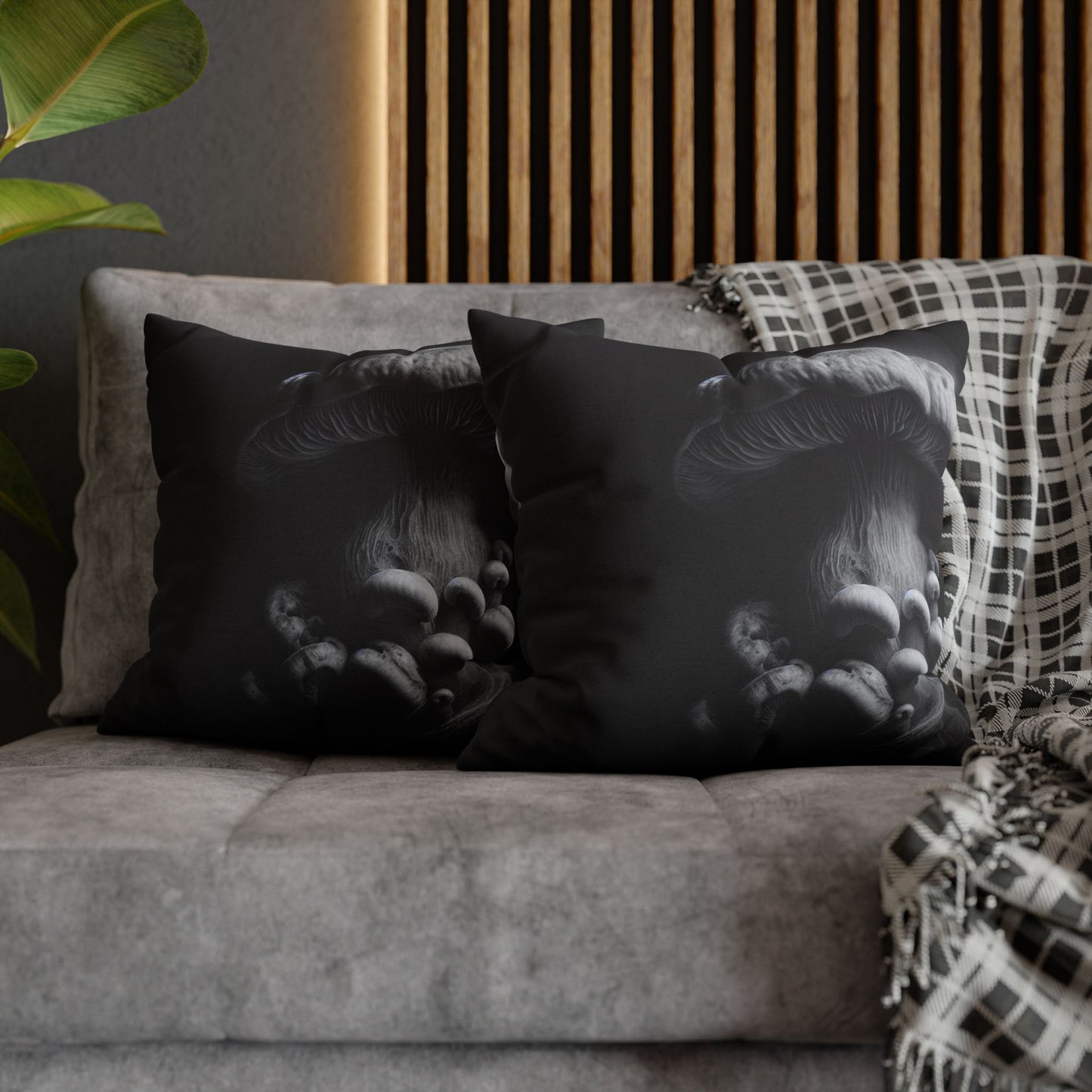 Monochrome Jellyfish Pillowcase - Dark Aesthetic Cushion Cover, Home Decor, Nautical Gift, Coastal Vibes, Unique Bedroom Accent