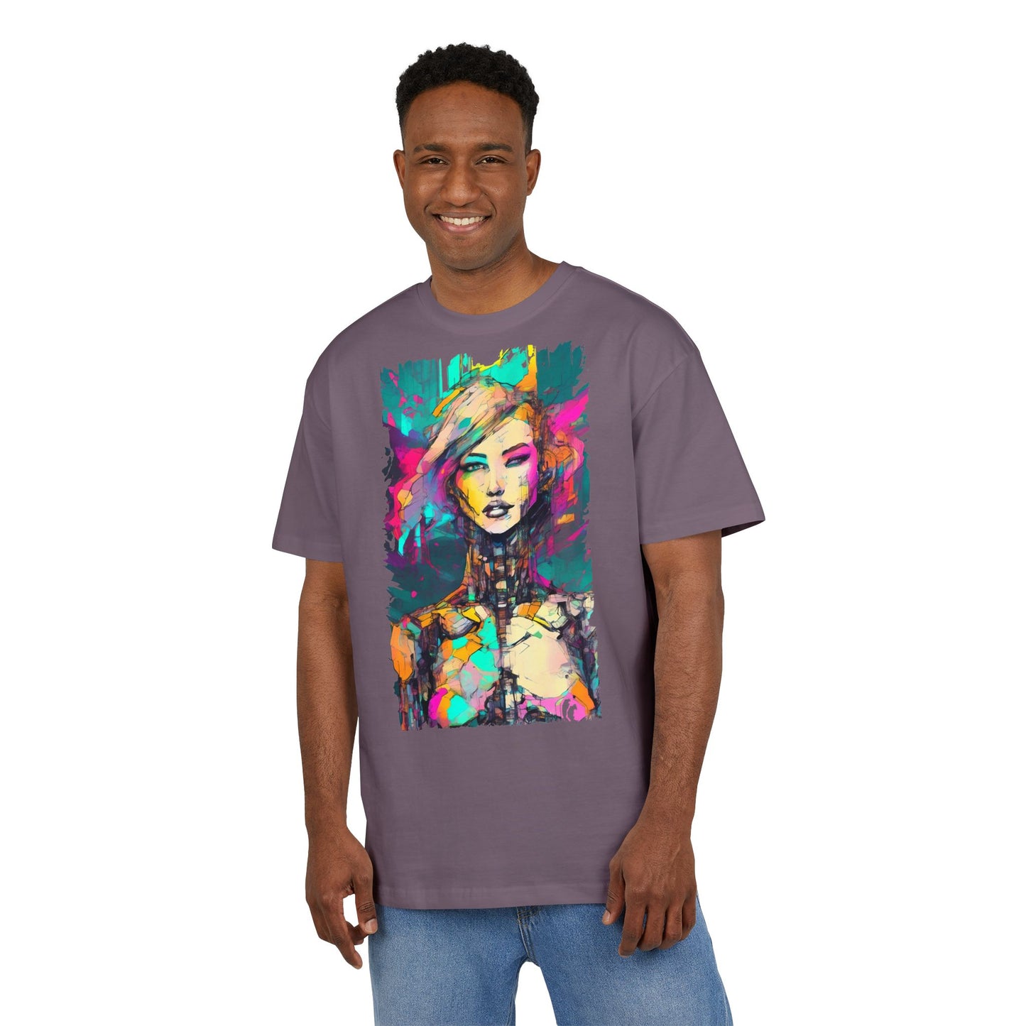 Vibrant Art Oversized Tee, Unisex Colorful T-Shirt, Graphic Arts Apparel, Casual Streetwear Gift, Unique Fashion Statement