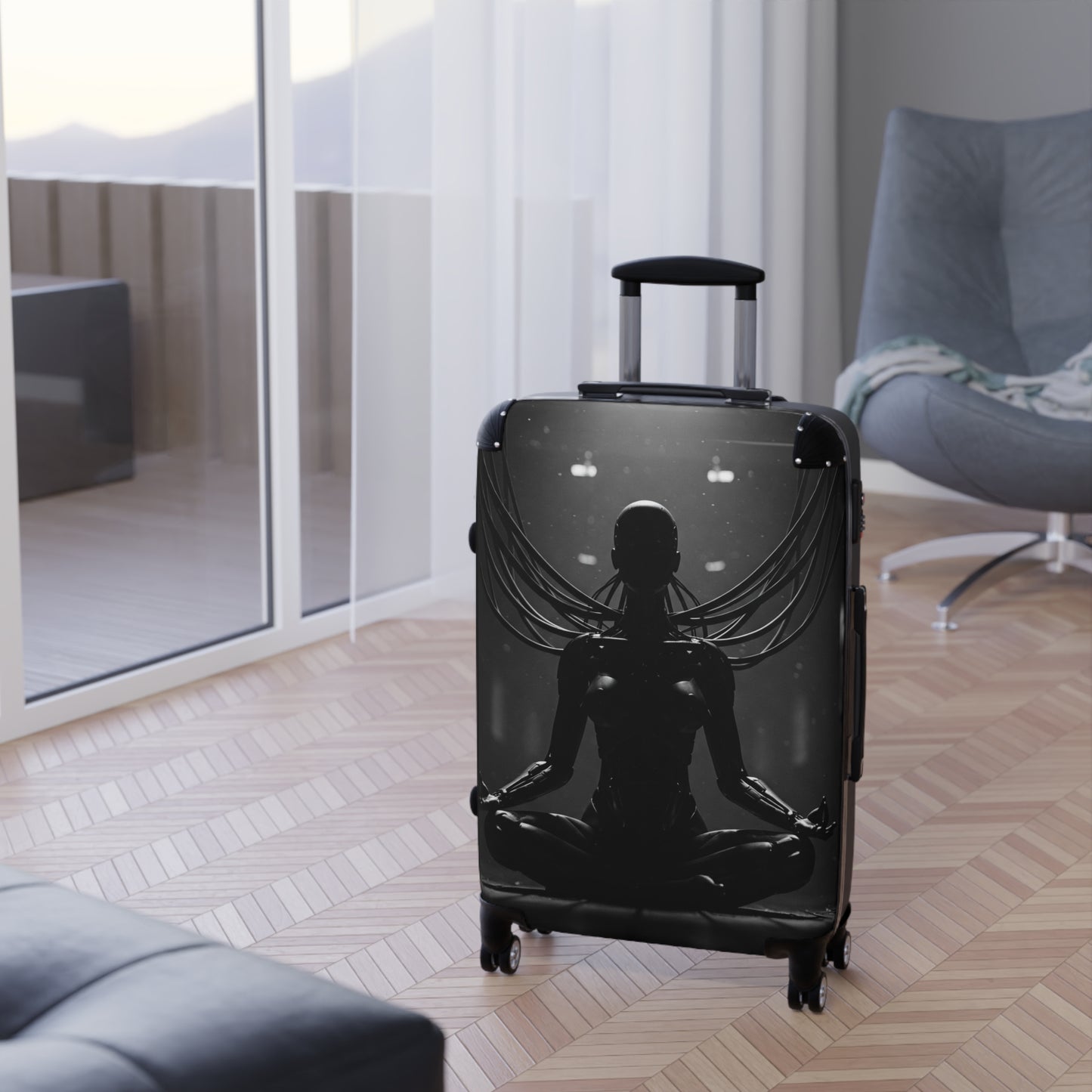 Travel Suitcase with Futuristic Design - Cyberpunk Collection
