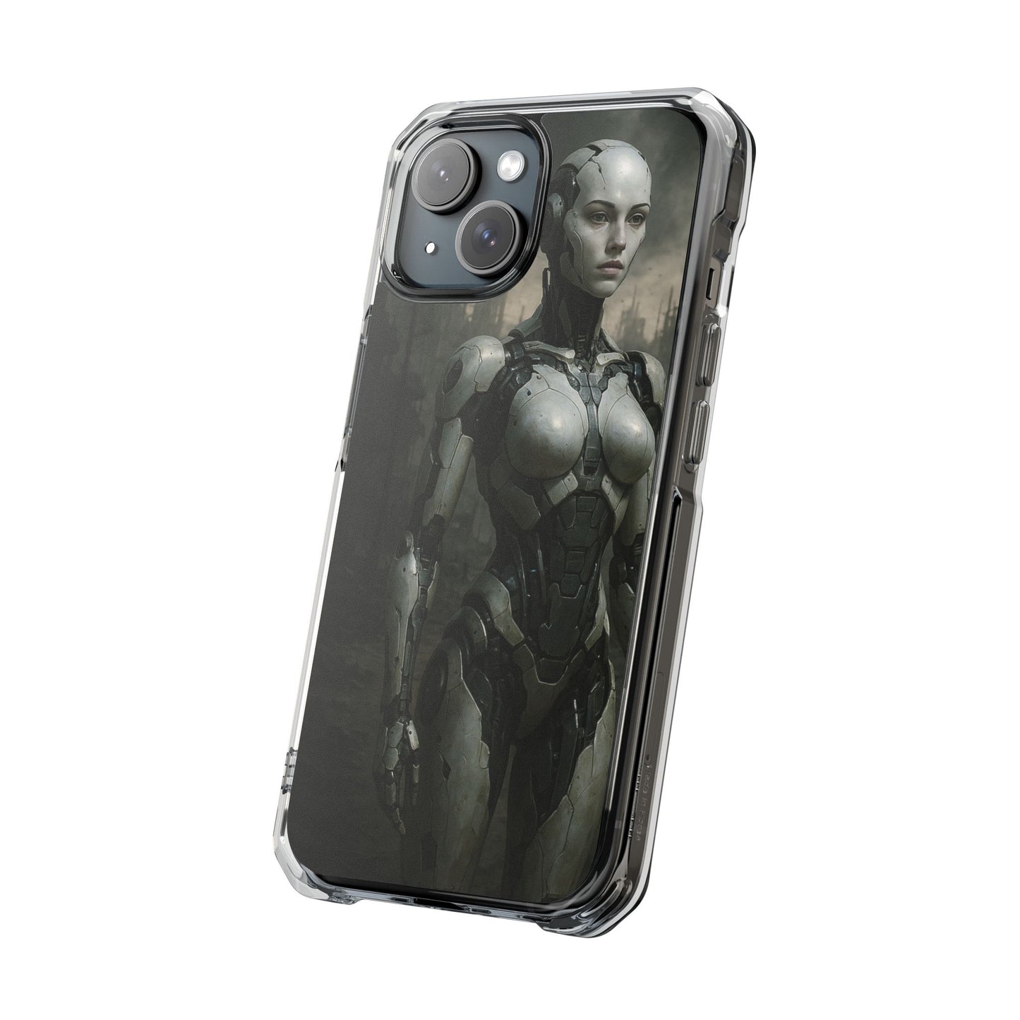 Futuristic Phone Case, Clear Impact Case with Sci-Fi Design, Smartphone Protection, Cyberpunk Aesthetic, Gift for Tech Lovers