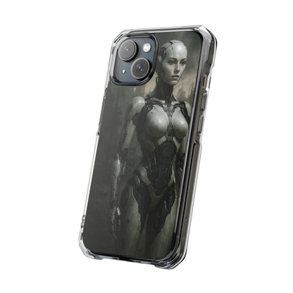 Futuristic Phone Case, Clear Impact Case with Sci-Fi Design, Smartphone Protection, Cyberpunk Aesthetic, Gift for Tech Lovers