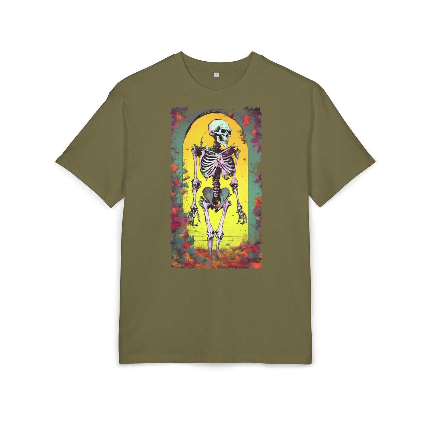 Skeleton Graphic Oversize Tee - Unisex Halloween Shirt, Comfortable Casual Wear, Spooky Vibes, Perfect for Parties and Everyday